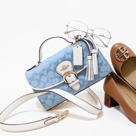 ❤️COACH KLEO Top Handle In Signature Chambray ~ NWT C8513 $398 - Picture 5 of 10